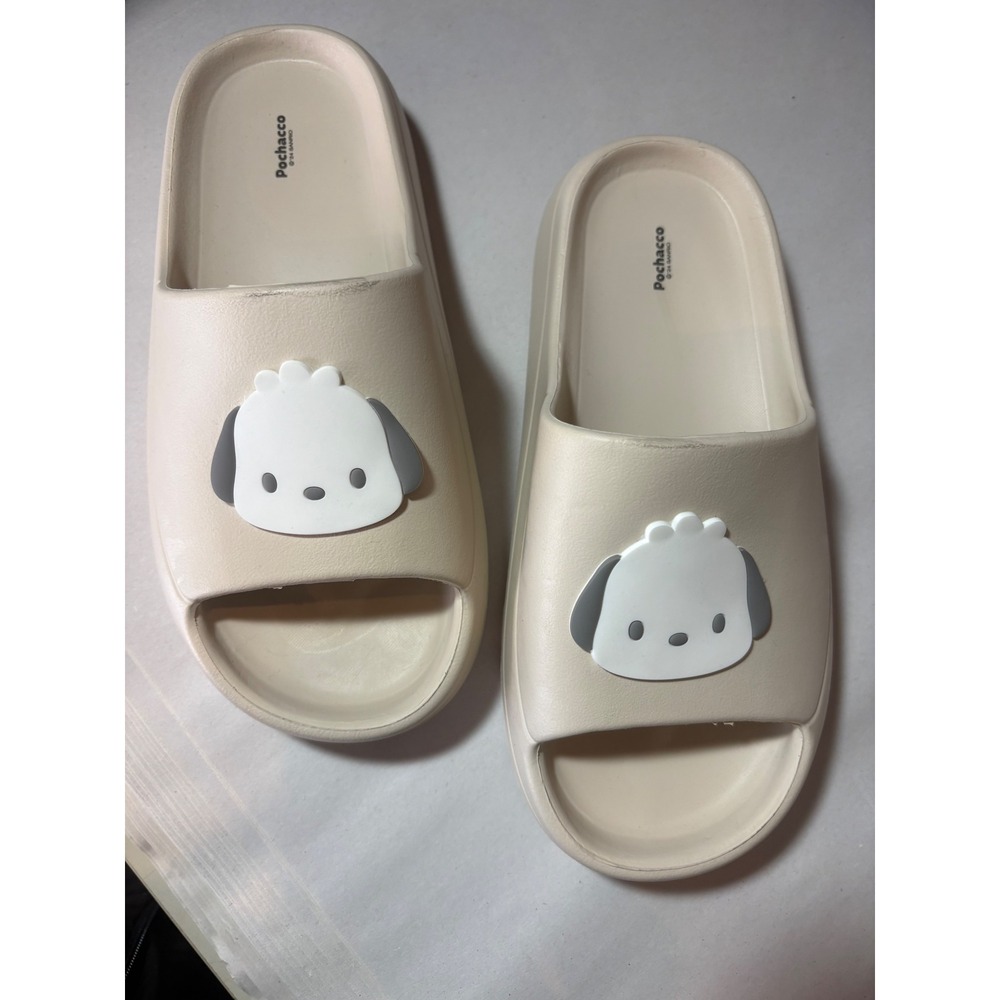 Sanrio Pachacco Slides Women's Kawaii Cream Slip On Sandals Size 250
